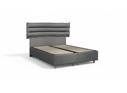 Luxury bed with mattress complete set bed box ears gray velvet 180x200