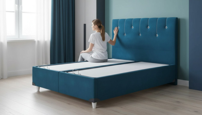 Luxury bedroom bed double beds design furniture bed frame hotel turquoise