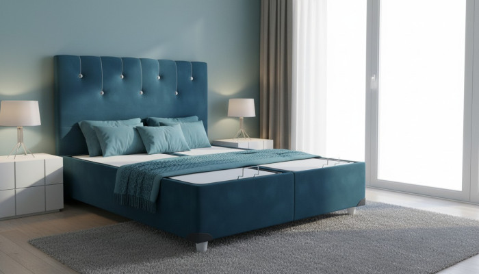 Luxury bedroom bed double beds design furniture bed frame hotel turquoise
