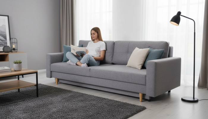 3-seater sofa gray sofas style luxury living room modern design upholstery fabric new