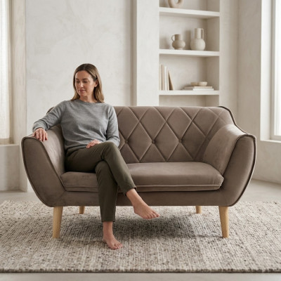 Refined 2-seater sofa in modern style by European furniture manufacturers
