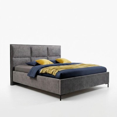 Bedroom set gray bed elegant 2x nightstands complete set beautiful 3-piece.