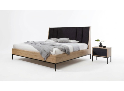 Bedroom set beige bed elegant 2x nightstands luxury modern new 3-piece set.