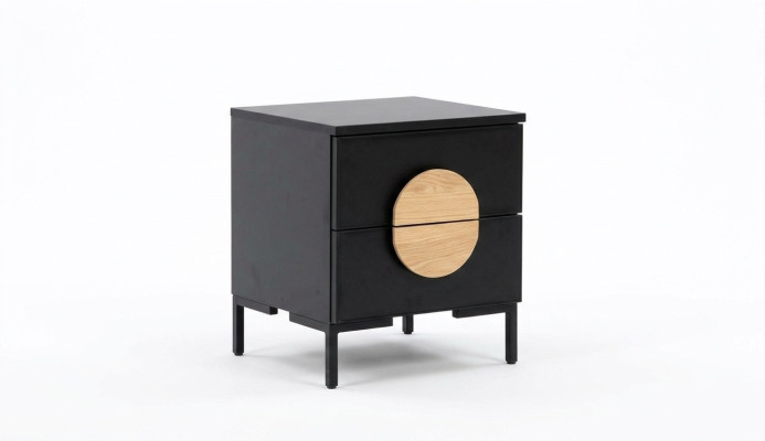Nightstand Gray Bedroom Elegant Table Luxury Wood Furniture Side Table