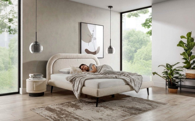 Bedroom Set White Bed Elegant 2x Nightstands Luxury Wood Modern 3-Piece.