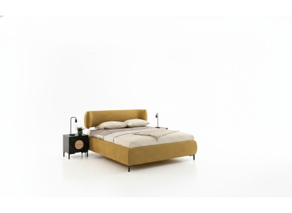 Bedroom set: bed, 2x nightstands, 2x dressers, wardrobe, stool, 7 pieces.