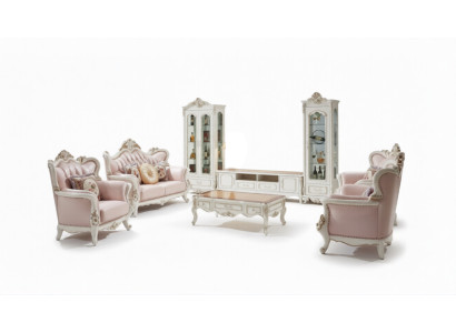 Showcase white luxury living room furniture wood design glass cabinet showcase classical.