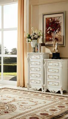 Bedroom Set White Design Elegant 2x Chest of Drawers Classic Furniture Luxury 2-piece.