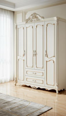 White Wardrobe Elegant Bedroom Design Classic Furniture Luxury