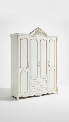 White Wardrobe Elegant Bedroom Design Classic Furniture Luxury