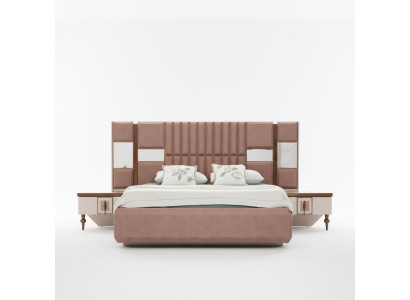 Luxury bed bedroom Italian furniture innovative material wood brown