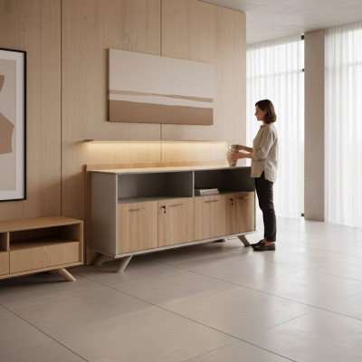 Modern brown sideboard designer dresser luxury solid wood dresser