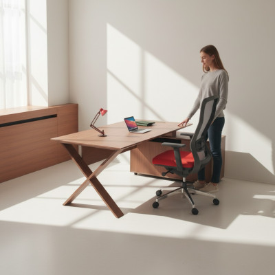 Desks office furniture corner desk work tables wooden furniture brown