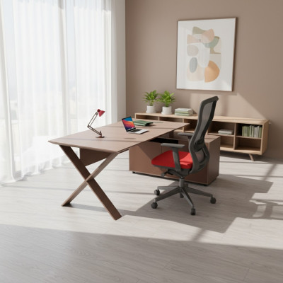 Desks office furniture corner desk work tables wooden furniture brown