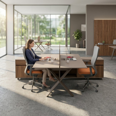 Large solid wood office desk