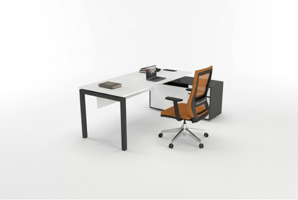 White desk, computer desk, office tables, wooden furniture, writing furniture, modern