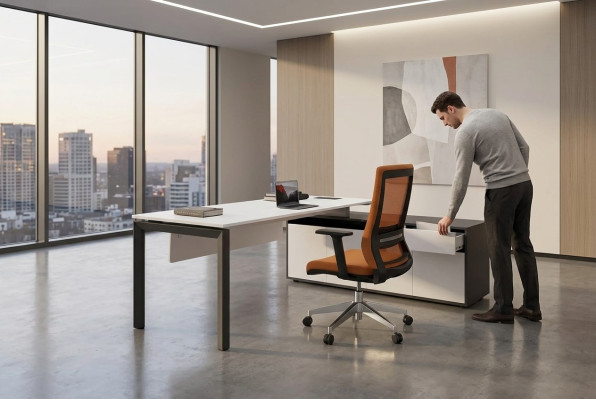 White office furniture luxury furnishings corner desks study furniture wood