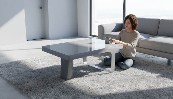 Luxury coffee table office designer furniture table side tables wood gray