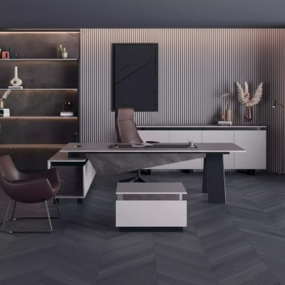 Gray office furniture desk sideboard office furniture modern wood