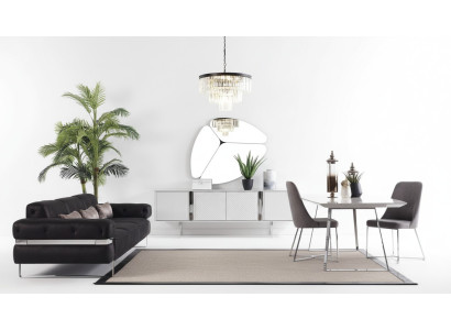 Dining room set, sofa, table, 4x chair set, sideboard, mirror, furniture 8-piece set