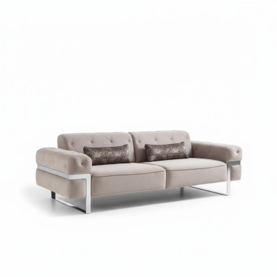 Living room design sofa 3-seater upholstered three-seater couch sofas beige