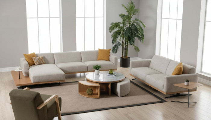 Corner sofa L-shape sofa armchair coffee table side table upholstery