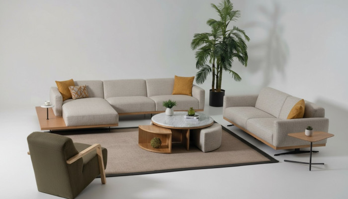 Corner sofa L-shape sofa armchair coffee table side table upholstery