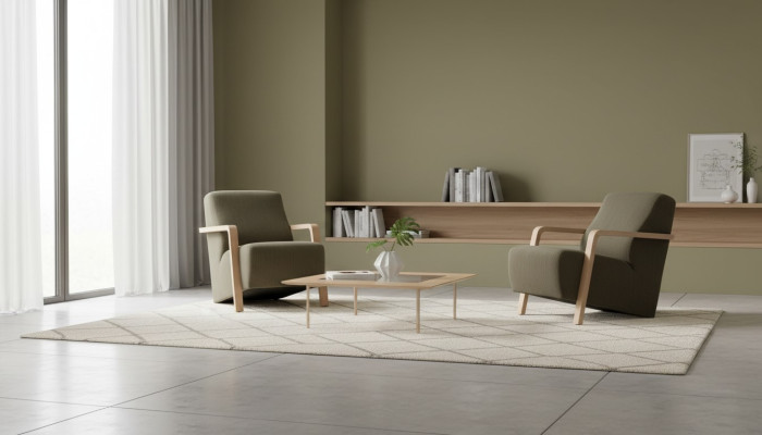 Design armchair single-seater living room comfortable upholstered furniture green
