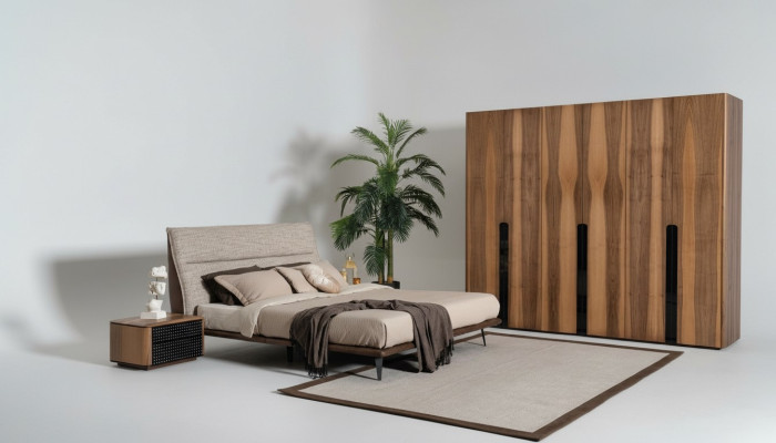 Modern bedroom furniture in Italian style - 4-piece set in gray