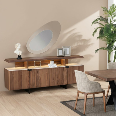 2-piece luxury wood dresser cabinet sideboard design furniture