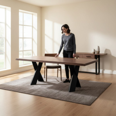 Dining table wood furniture design dining room tables design wooden table 220x100cm