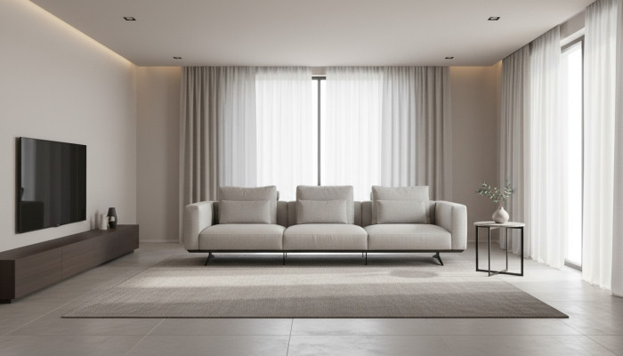 Living Room Design Sofa Set 4-Seater Couch White Upholstered Sofa New