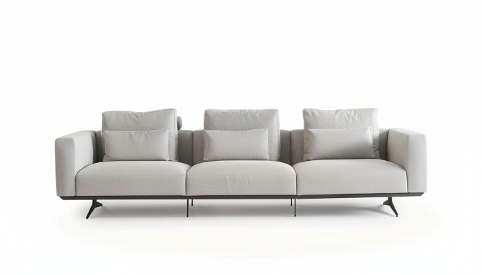 Living Room Design Sofa Set 4-Seater Couch White Upholstered Sofa New