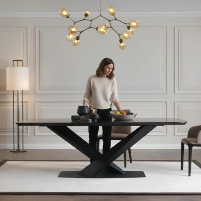 Luxury dining table design, dining room tables, metal design furniture, new.