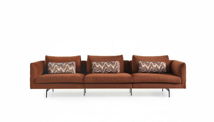 Living room sofa 4-seater couch seat cushion couches design brown