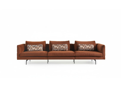 Living room sofa 4-seater couch seat cushion couches design brown