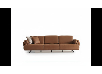 Sofa 4 Seater Chesterfield Design Luxury Sofa Upholstered Couch brown