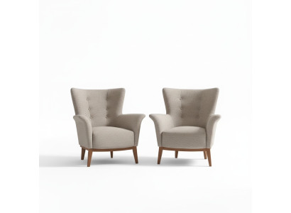 Chesterfield armchair couch upholstery luxury wood with textile style modern lounge