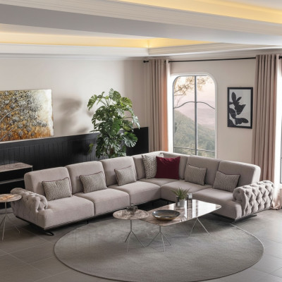 Corner sofa design furniture corner suite fabric sofa textile corner couch furniture 355x280cm