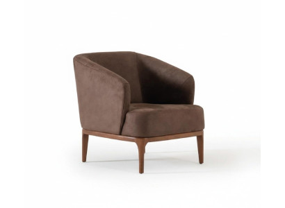 Brown living room luxury armchair designer single-seater upholstered recliner.