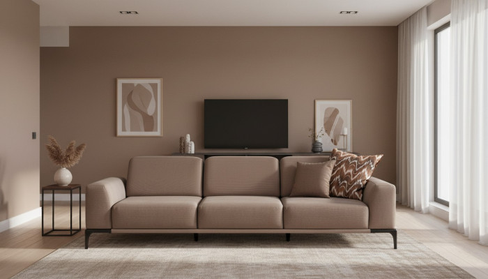 Living room three-seater sofa 4 seater brown sofas new couch luxury new