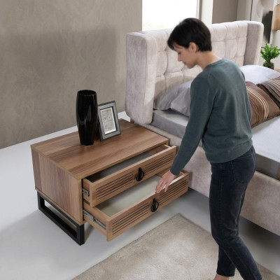 Bedroom nightstand design side table wood with metal luxury new