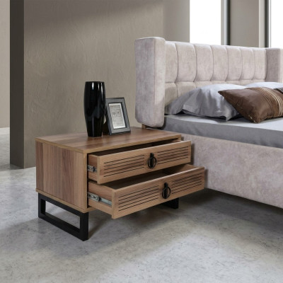 Bedroom nightstand design side table wood with metal luxury new