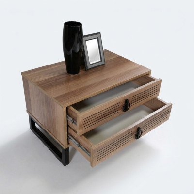 Bedroom nightstand design side table wood with metal luxury new