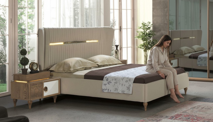 Bedroom nightstand side table design modern new brown wood