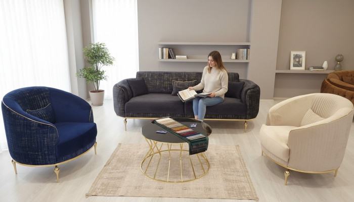 Sofa set 3+1+1 seater living room furniture couches + armchairs 3-piece.