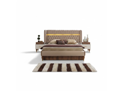 Bed Pillow Design Luxury Double Hotel Chesterfield Wood Furniture New