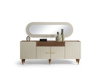 XXL sideboard cupboard chest of drawers 201cm with mirror 2-piece cabinet chests of drawers