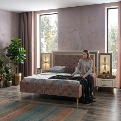 Bedroom bed design furnishing luxury upholstered beds brown modern