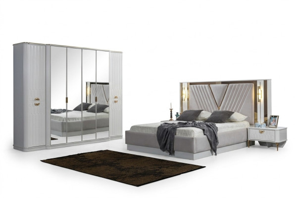 Modern elegant bedroom furniture set in luxurious design and contemporary style